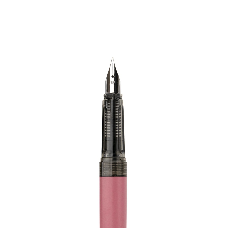 картинка Ручка перьевая малевичъ с конвертером, перо ef 0,4 мм, набор с двумя картриджами (индиго, черный), цвет: чайная роза