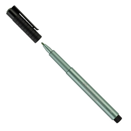 картинка Ручка капиллярная faber-castell pitt artist pen metallic зелёный металлик