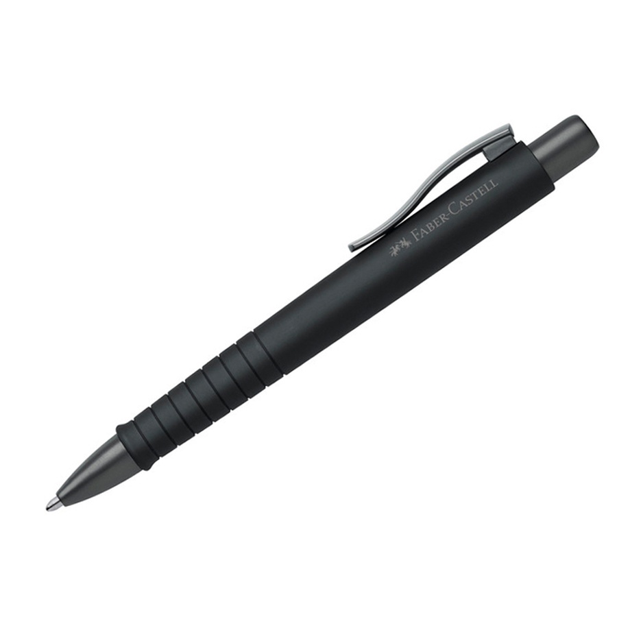 фотография Ручка шариковая автоматическая faber-castell "poly ball" синяя, черный корпус