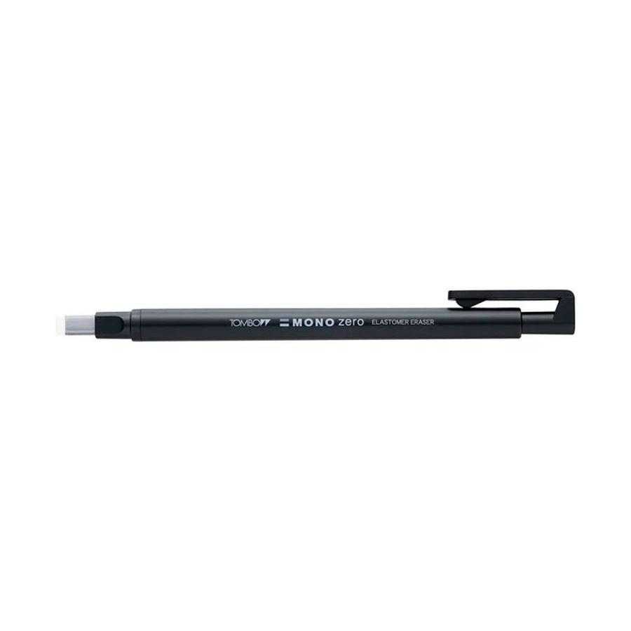 изображение Ластик-карандаш tombow mono zero, черный корпус, прямоугольный, 2.5х5 мм