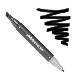 изображение Маркер спиртовой stylefile, два пера, 900 чёрный