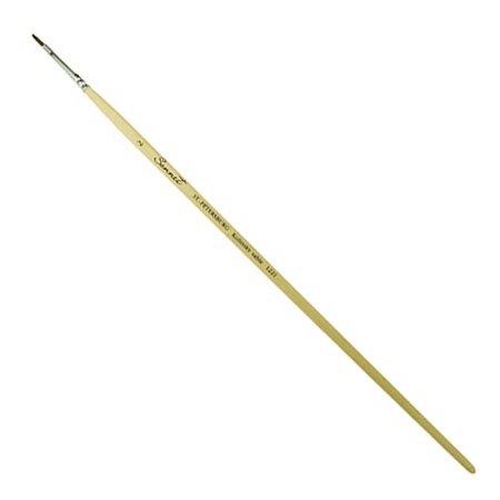 фото Кисть колонок для акварели невская палитра 2 плоская длинная ручка