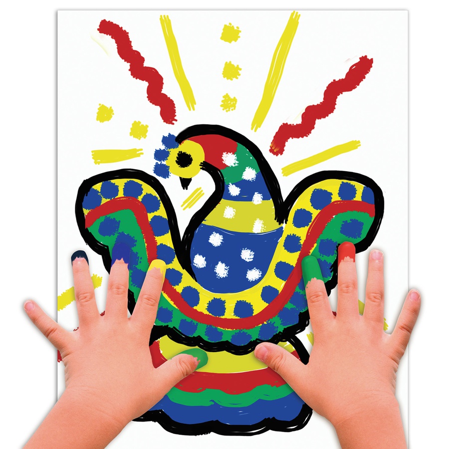 картинка Краски пальчиковые юнландия «сафари», 6 цветов по 35 мл, в баночках