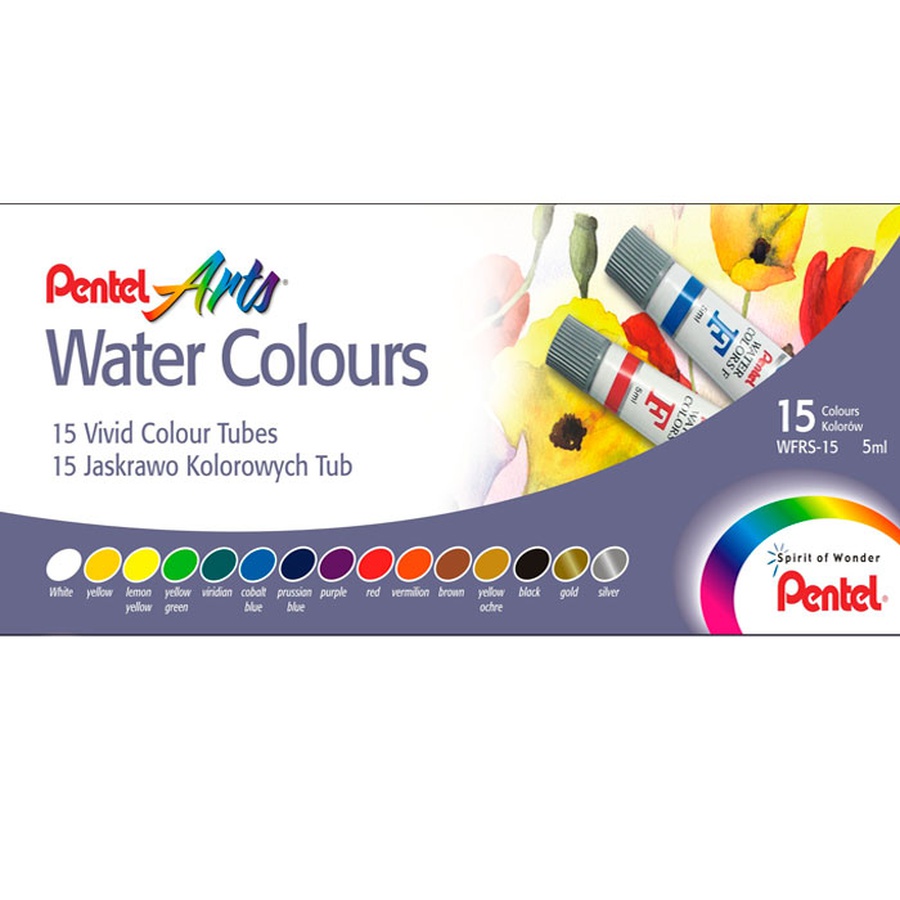 фото Набор акварельных красок pentel water colours, 15 цветов