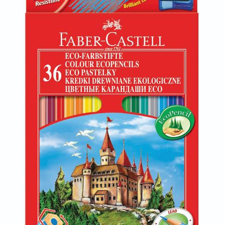 картинка Цветные карандаши faber-castell с точилкой, в наборе 36 шт