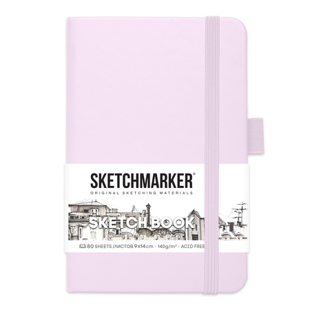фотография Блокнот для зарисовок sketchmarker  9*14 см 80л фиолетовый пастельный