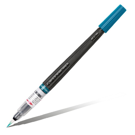 фотография Ручка кисть с краской pentel colour brush бирюзовый