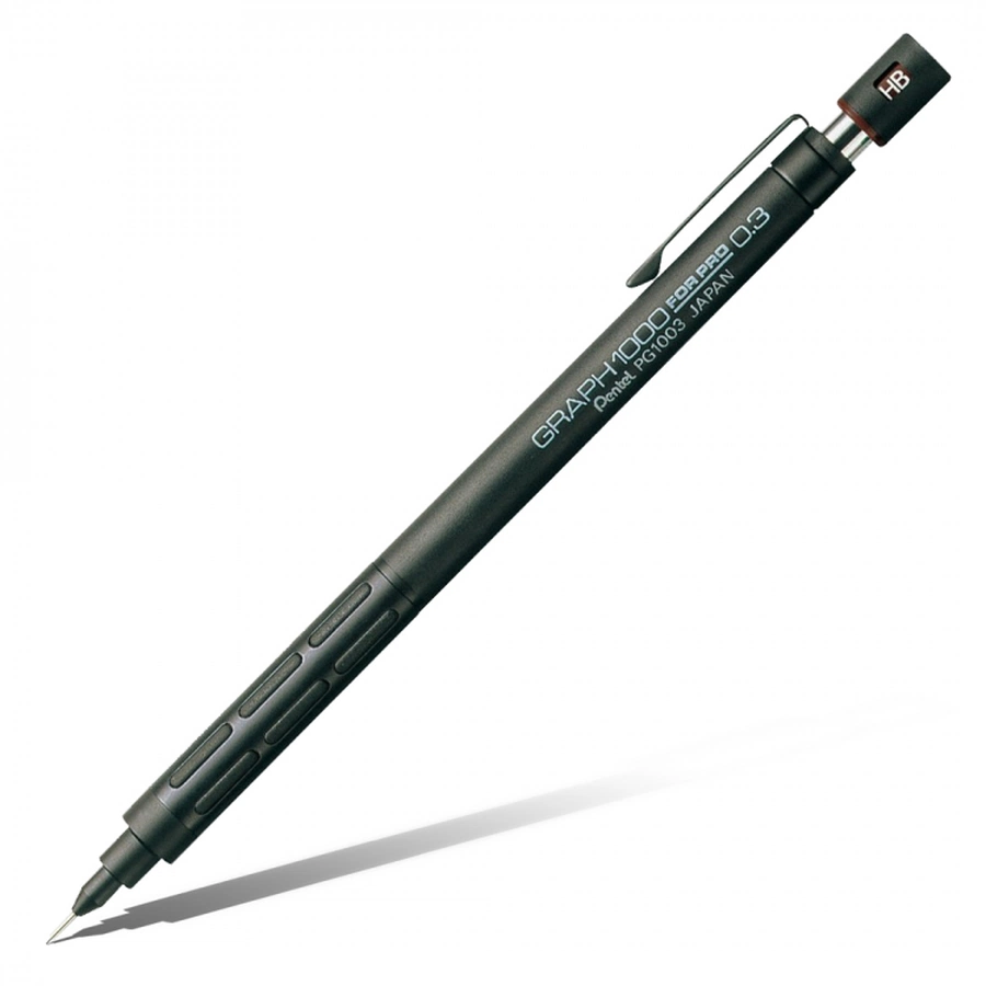 картинка Карандаш автоматический профессиональный pentel graph1000, черн, 0.3 мм