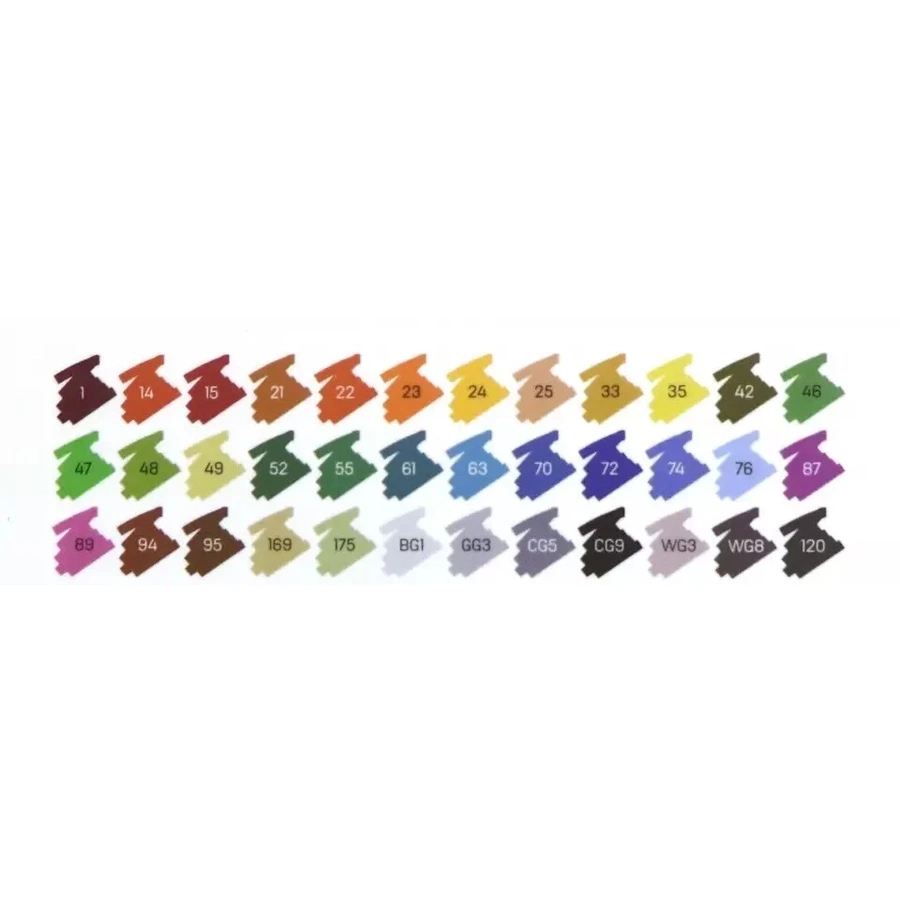 картинка Набор маркеров для скетчинга  36 цветов пулевидн. deli, двусторонние, 1-7мм