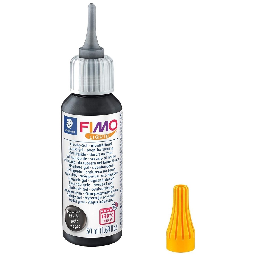 изображение Fimo liquid декоративный гель для запекания, черный, 50 мл