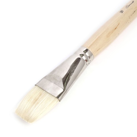 картинка Кисть щетина для масла сонет №16 (34 мм) плоская на длинной ручке покрытая лаком