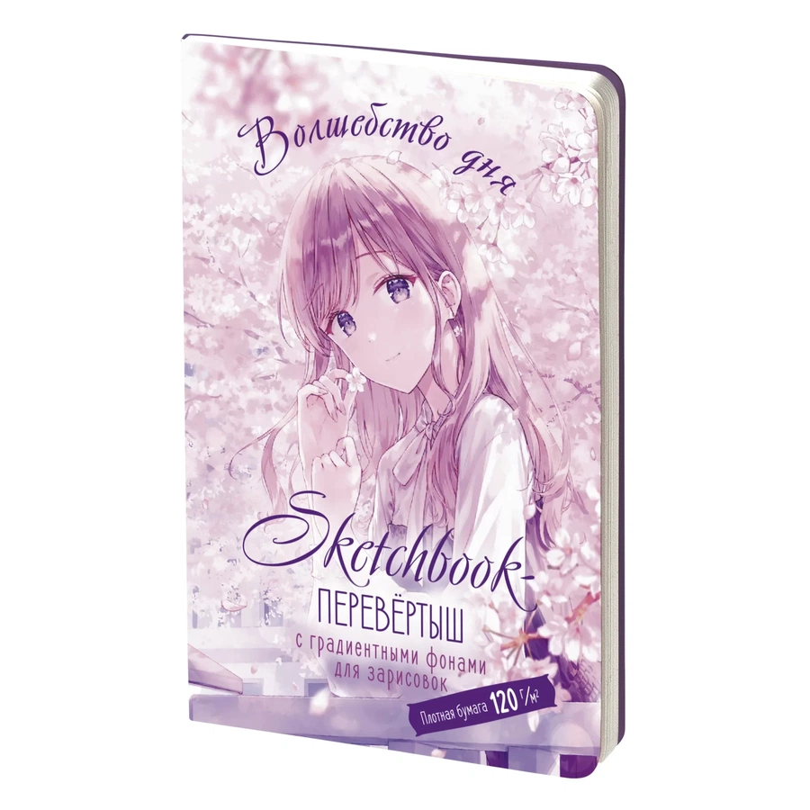 изображение Скетчбук - перевертыш аниме (черно-розовая обложка)