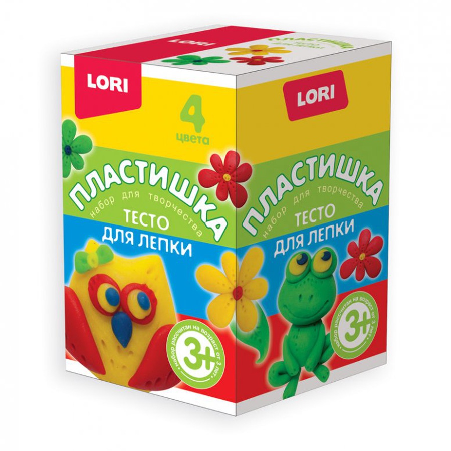изображение Тесто для лепки lori пластишка набор №14, 4 цв х70 г