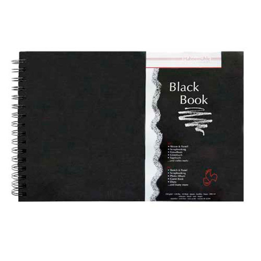 фотография Альбом на спирали hahnemuhle black book, 250 г/м², 23,5х23,5 см, 30 листов, черная бумага