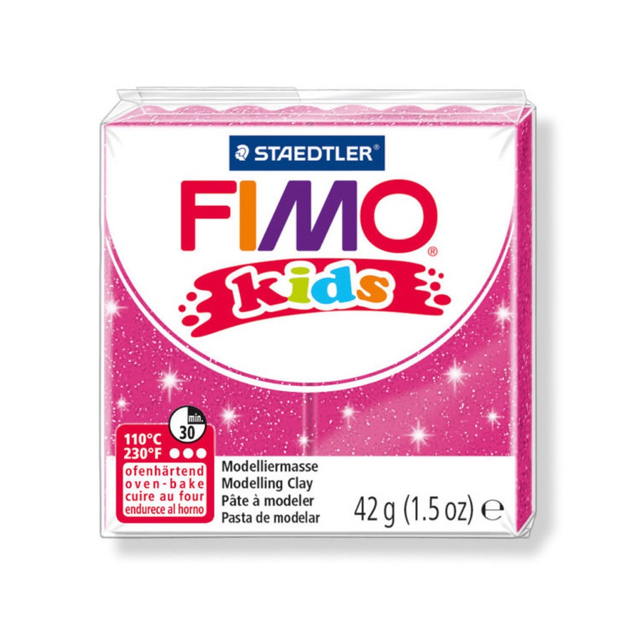 изображение Глина полимерная fimo kids, брусок 42 г, блестящий розовый 262