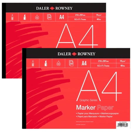 картинка Альбом для маркеров daler rowney плотность 70 г/м2 размер а4 (210*297мм) 50 листов