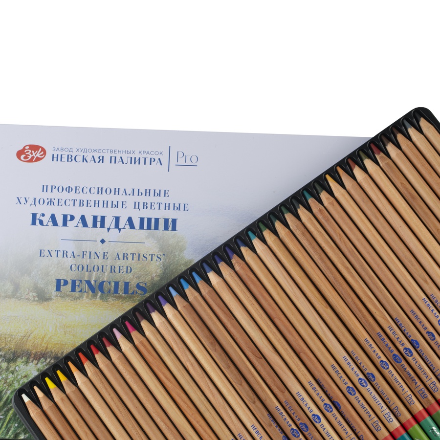 изображение Набор профессиональных цветных карандашей "мастер-класс", 36 цветов, в жестяном пенале