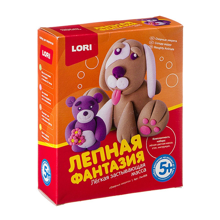 картинка Набор для творчества lori лепная фантазия озорные зверята