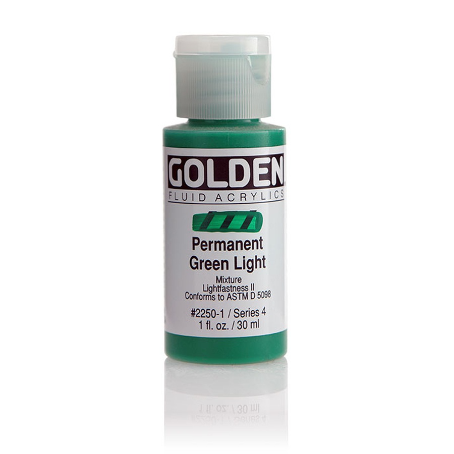 изображение Краска акриловая golden fluid, банка 30 мл, № 2250 зелёный светлый устойчивый