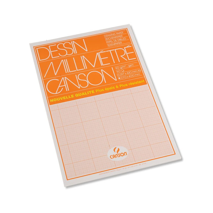 картинка Миллиметровая бумага canson, 29.7х42 см, цвет - оранжевый, 90 г/м2