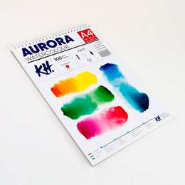 картинка Альбом для акварели на спирали aurora hot 300гр/м, целлюлоза 100%, а4, 12л