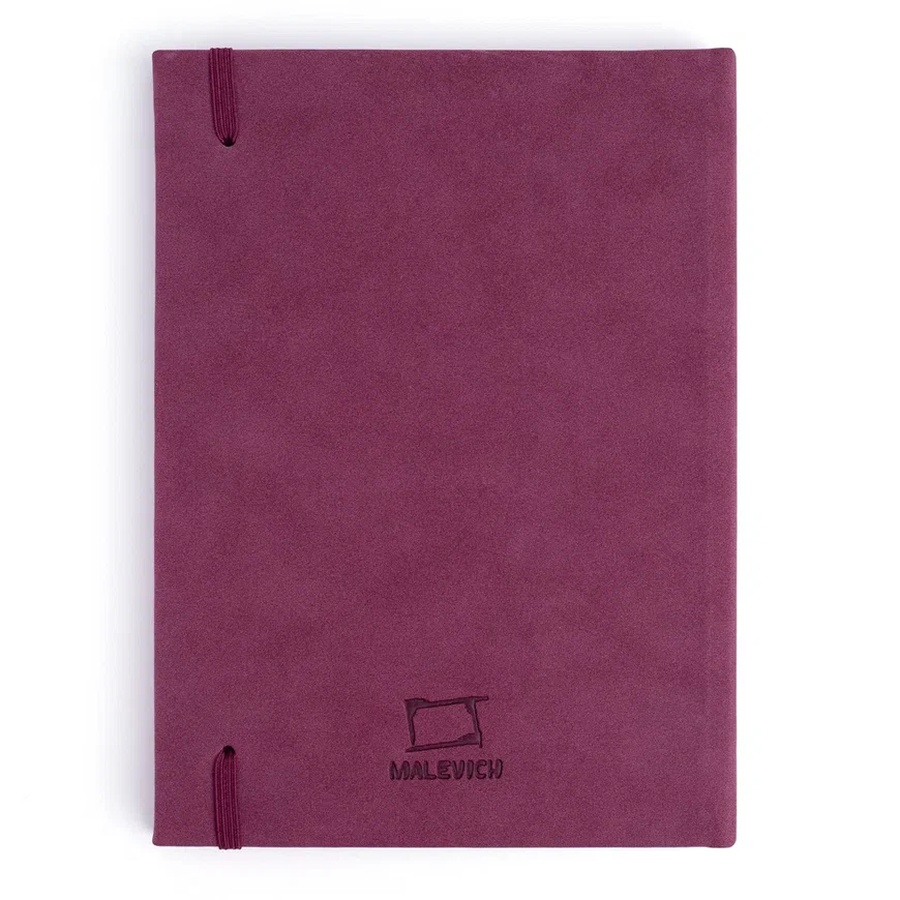 картинка Скетчбук для маркеров малевичъ, двусторонняя бумага 220 г/м, 15х21 см, 40 л, бордовый