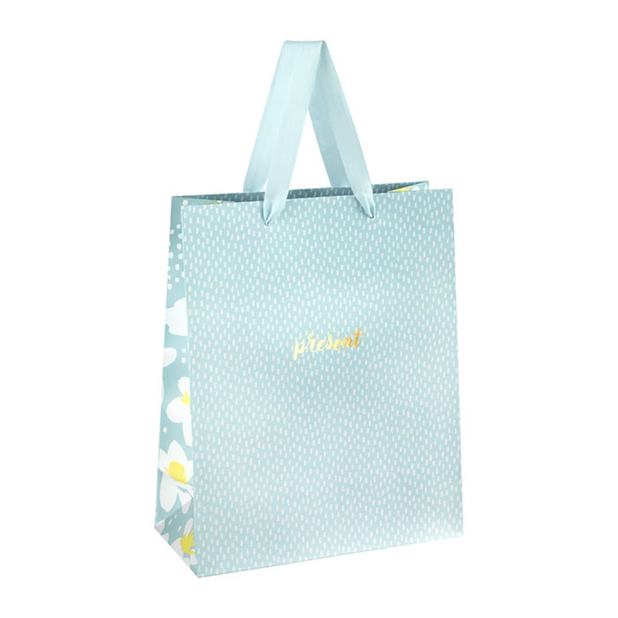 картинка Пакет подарочный 26x32x12см meshu "trendy blue", отд. фольгой, матовая ламинация
