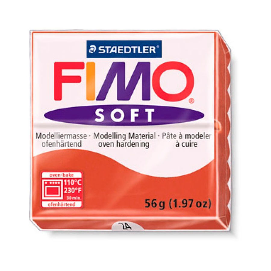 картинка Глина полимерная fimo soft 56 г, индийский красный 24