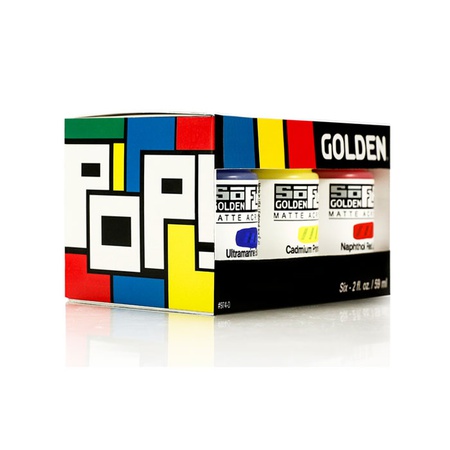 изображение Набор красок акриловых матовых golden soflat pop, 6х59мл