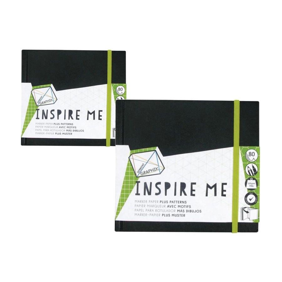 картинка Скетчбук для маркеров derwent inspire me, 80 листов, 14х14 см, 120 г/м2