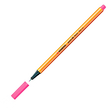 картинка Ручка капиллярная stabilo point 88 неоново-красная