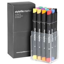 картинка Набор спиртовых маркеров stylefile а из 12 базовых оттенков