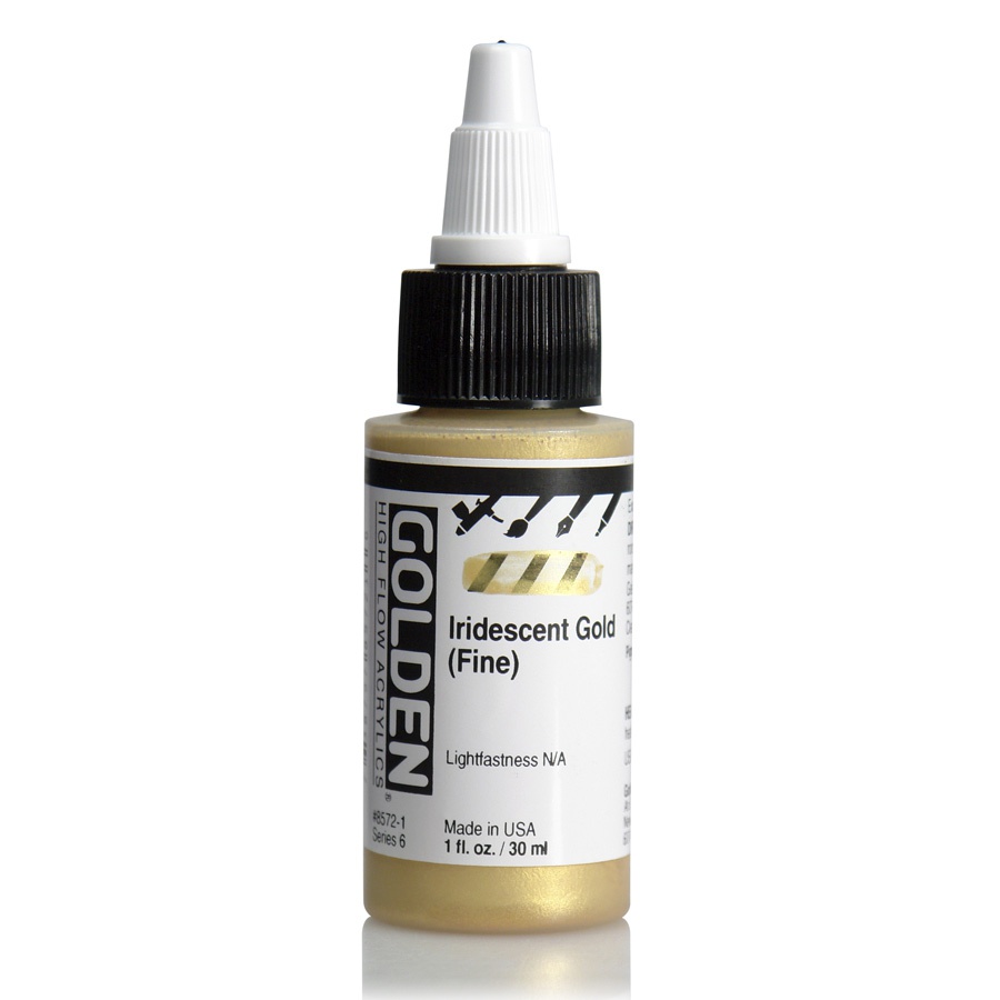 изображение Краска акриловая golden high flow, банка 30 мл, № 8572 золотой иридисцентный