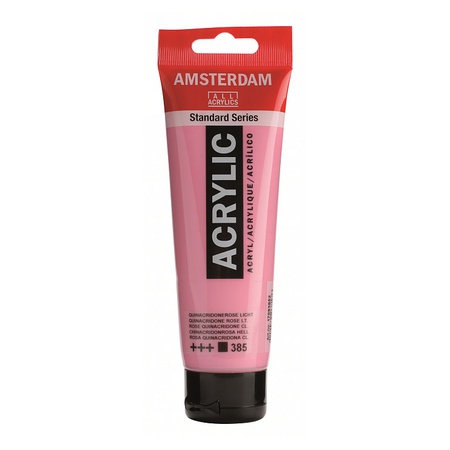 картинка Краска акриловая amsterdam, туба 120 мл, № 385 розовый квинакридон светлый