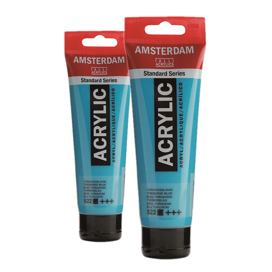 фотография Краска акриловая amsterdam, туба 120 мл, № 522 синий бирюзовый