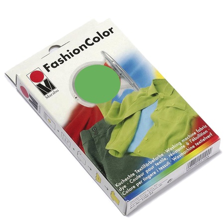 картинка Краска для окрашивания ткани в стиральной машине fashion color marabu, зелёный лайм