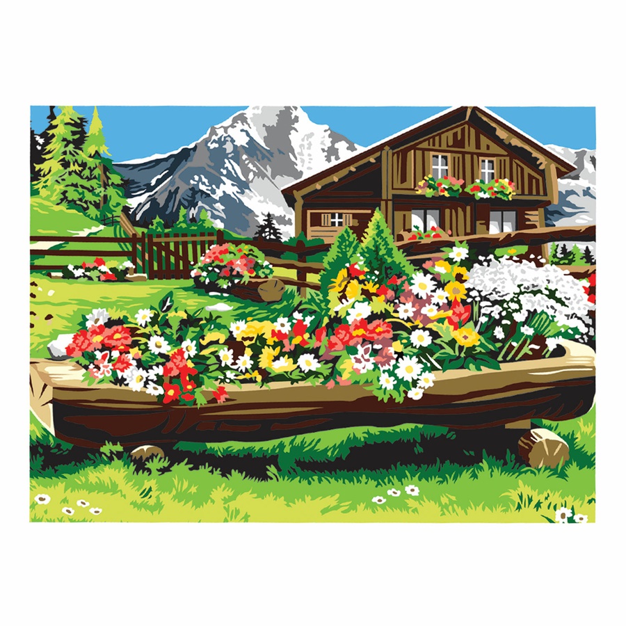 изображение Картина по номерам а3,"цветочная клумба"