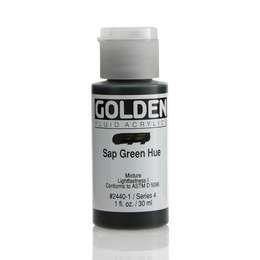 картинка Краска акриловая golden fluid, банка 30 мл, № 2440 сап зелёный (им)