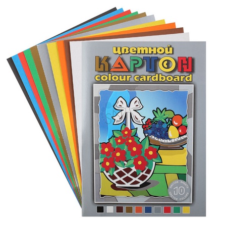 картинка Набор цветного картона гознак натюрморт, а3, 10 цветов, 10 листов
