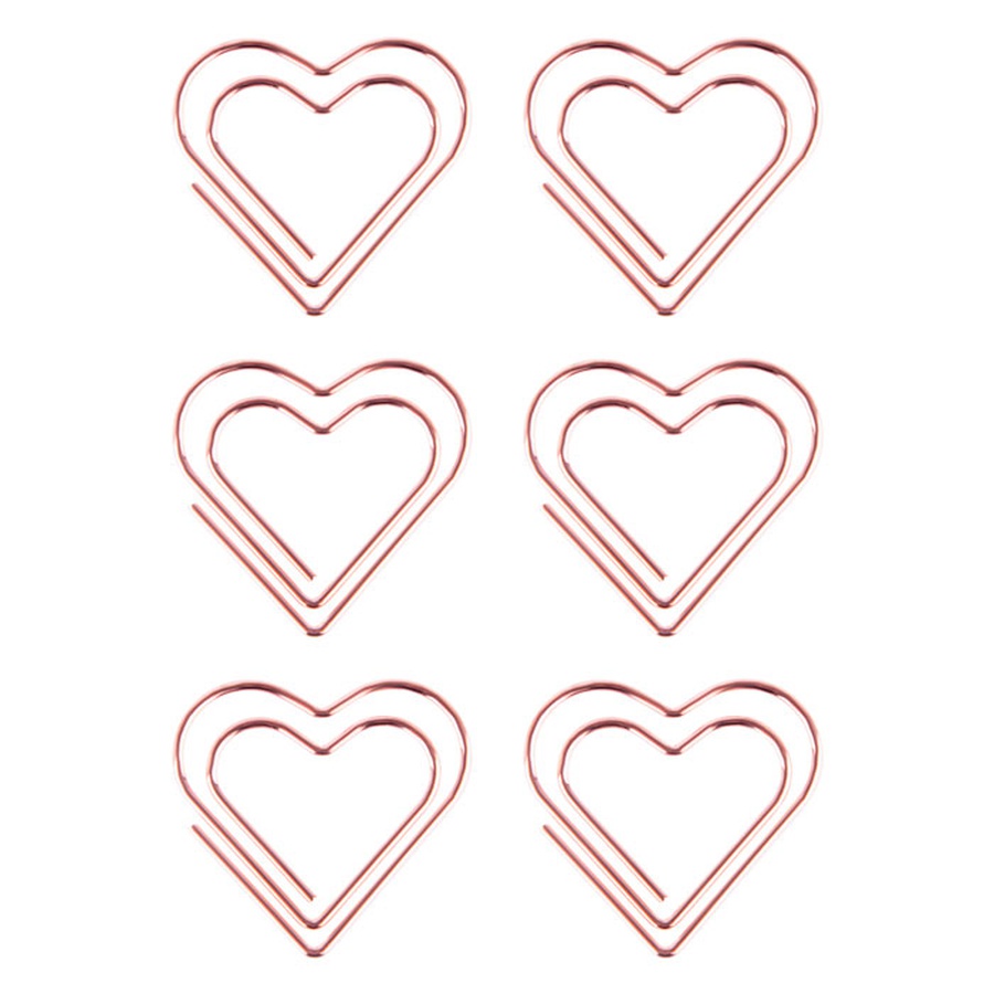 фото Скрепки фигурные meshu "hearts", 6 штук