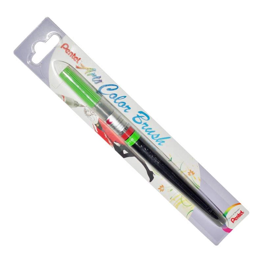 фото Ручка кисть с краской pentel colour brush светло-зелёный