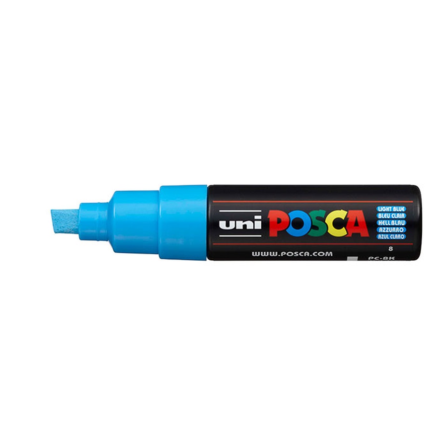 изображение Маркер posca pc-8k, голубой, до 8.0 мм, скошенный наконечник