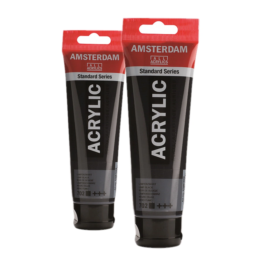 картинка Краска акриловая amsterdam, туба 120 мл, № 702 сажа газовая