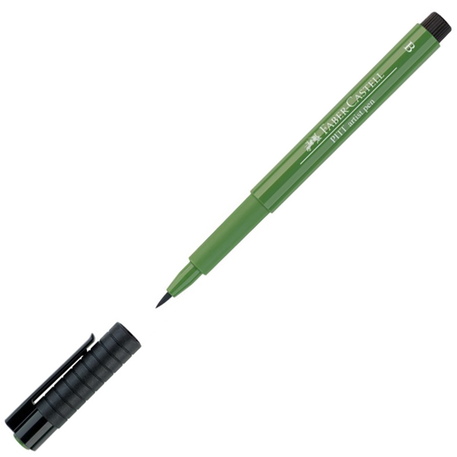 изображение Ручка-кисть капиллярная faber-castell pitt artist pen brush 167 оливковый