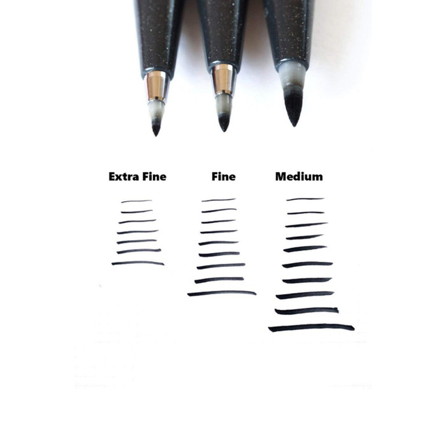 фото Фломастер-кисть pentel brush sign pen medium чёрный