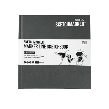 изображение Скетчбук sketchmarker marker line 160г/м2 163х163мм 48л тв.обложка, цв.угольный