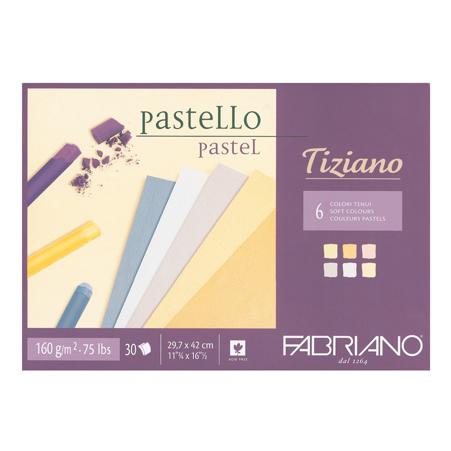 изображение Альбом склейка для пастели fabriano tiziano 160 г/м2, 42x29,7 см 6 цветов 30 листов