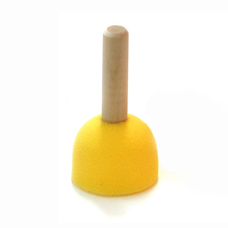 Кисть-губка из желтого поролона на деревянной ручке предназначена для выполнения различных декораторских работ. Прекрасно подойдет для трафаретной те…