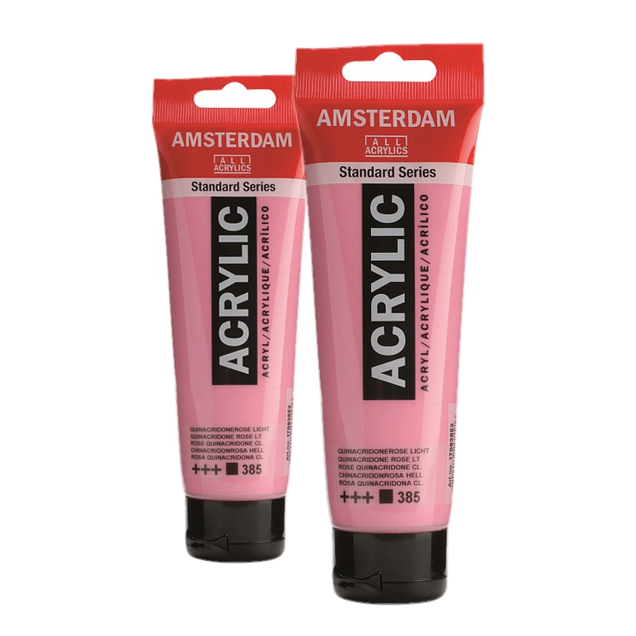 изображение Краска акриловая amsterdam, туба 120 мл, № 385 розовый квинакридон светлый