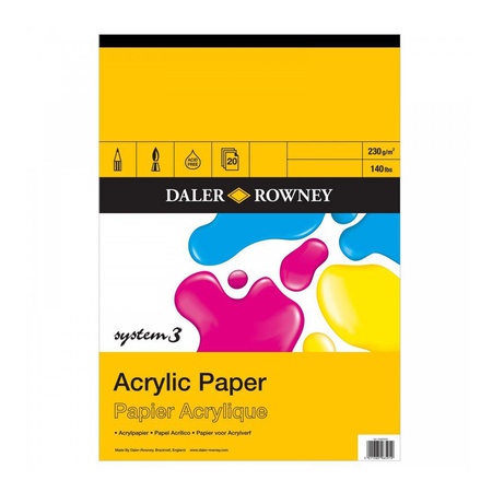 Склейка бумаги для акрила и масла английской фирмы Daler Rowney формат А4 (21х30 см). Бумага высокого качества особой текстуры обеспечивает превосход…